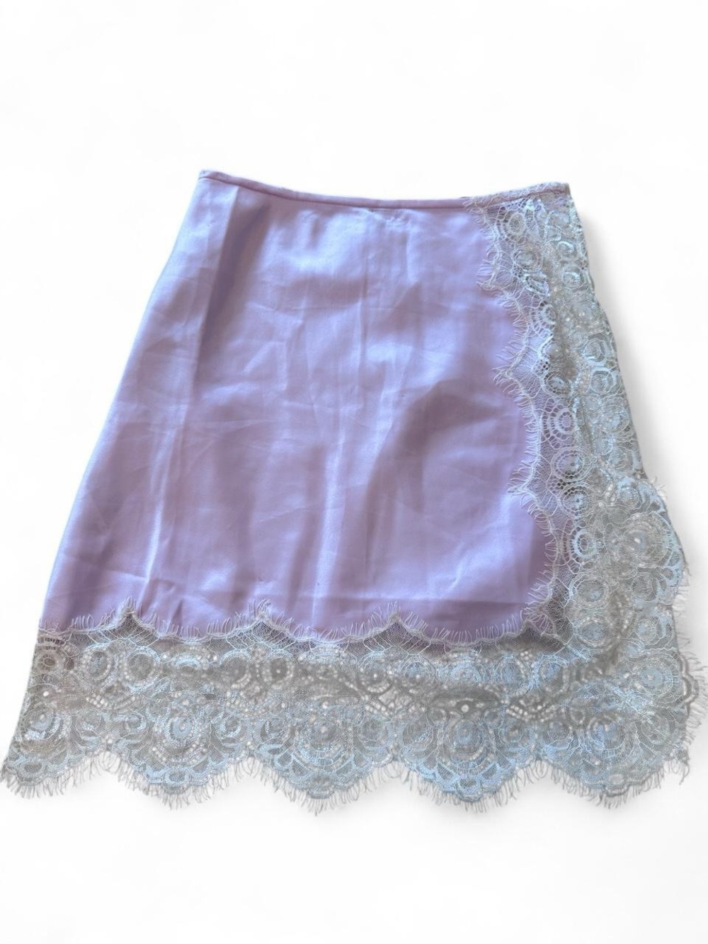 ASOS Design Women's Satin Lace Trim Slip Skirt - Size 4